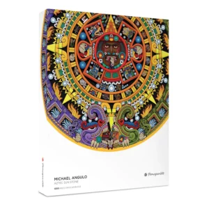 M Angulo Aztec Sun Stone 1000 piece circle Puzzle