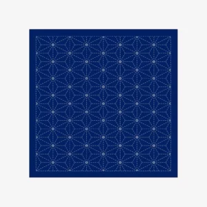 Sashiko Sample - Navy Hemp Leaf